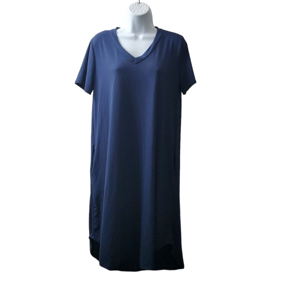 Lot Of 2 Womens Tee Shirt Mumu Shortsleeve Maxi Dress With Pockets Blue Green Lot Of 2 Womens Tee Shirt Mumu Shortsleeve Maxi Dress With Pockets Blue Green